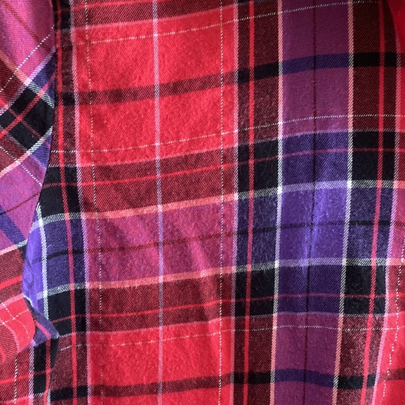 Victoria’s Secret Flannel Purple Red Pink Long Sleeve Nightgown Size XS - Picture 3 of 6
